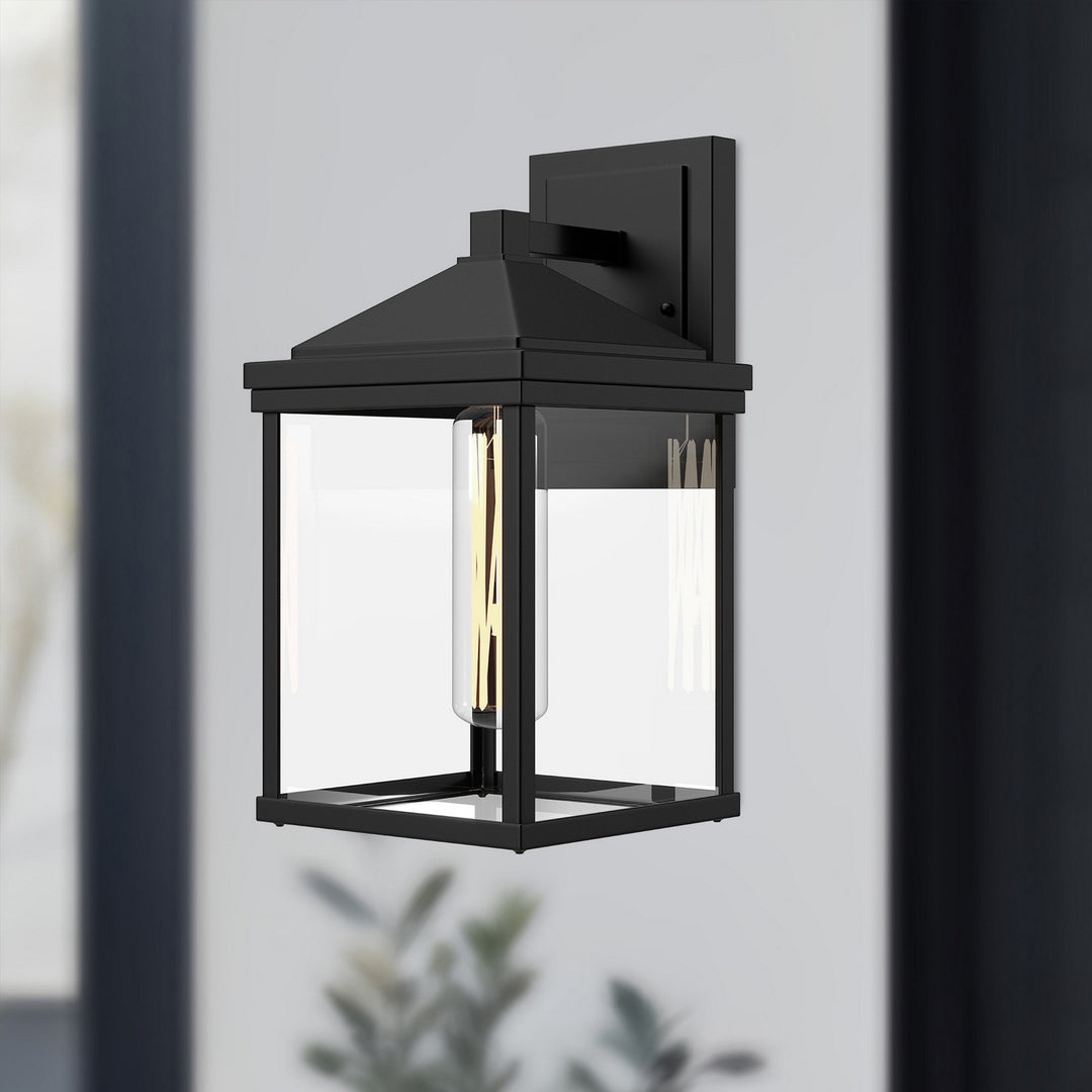 Alora Canada - EW552009BKCL - One Light Exterior Wall Mount - Larchmont - Clear Glass/Textured Black