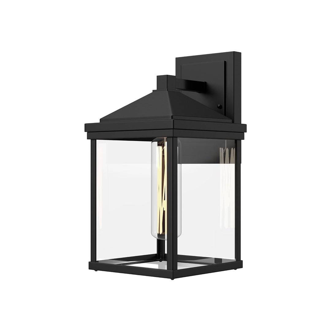 Alora Canada - EW552009BKCL - One Light Exterior Wall Mount - Larchmont - Clear Glass/Textured Black