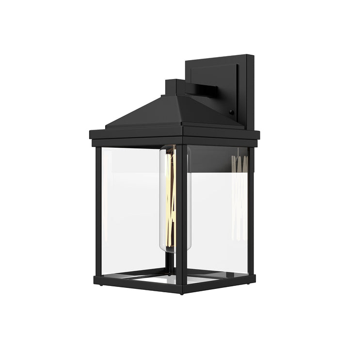 Alora Canada - EW552009BKCL - One Light Exterior Wall Mount - Larchmont - Clear Glass/Textured Black