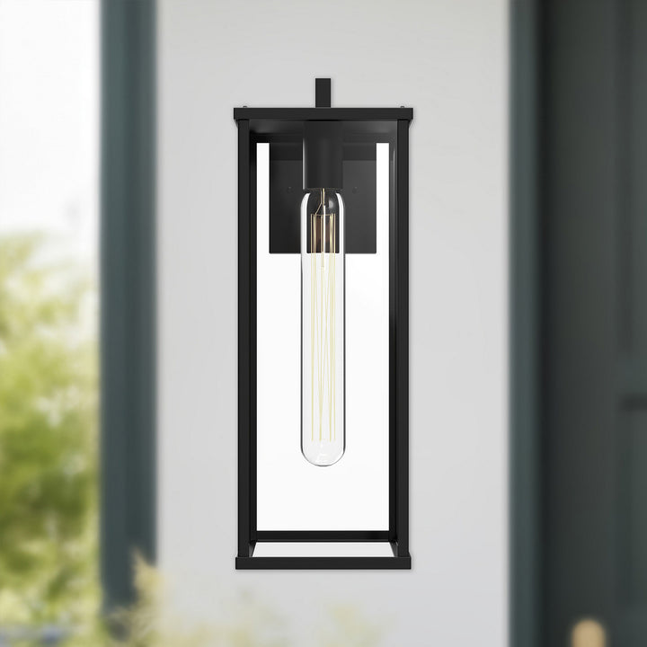Alora Canada - EW652707BKCL - One Light Exterior Wall Mount - Brentwood - Clear Glass/Textured Black