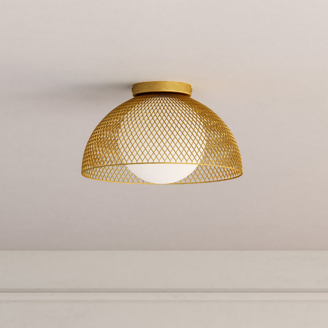 Alora Canada - FM402513GDOP - One Light Flush Mount - Haven - Gold/Opal Matte Glass