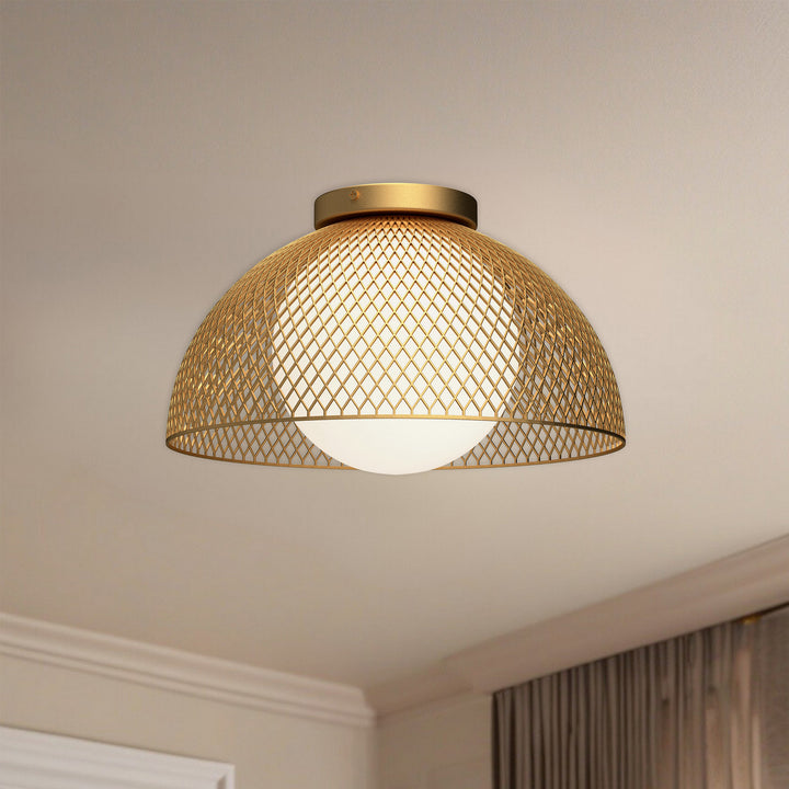 Alora Canada - FM402513GDOP - One Light Flush Mount - Haven - Gold/Opal Matte Glass