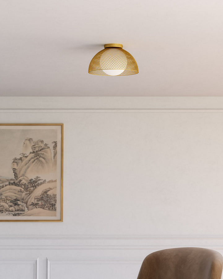 Alora Canada - FM402513GDOP - One Light Flush Mount - Haven - Gold/Opal Matte Glass