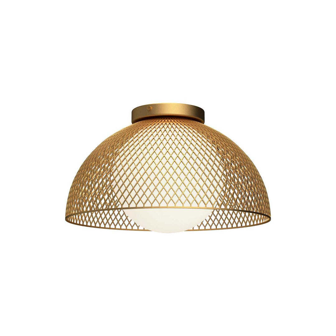 Haven One Light Flush Mount in Gold/Opal Matte Glass Alora Canada