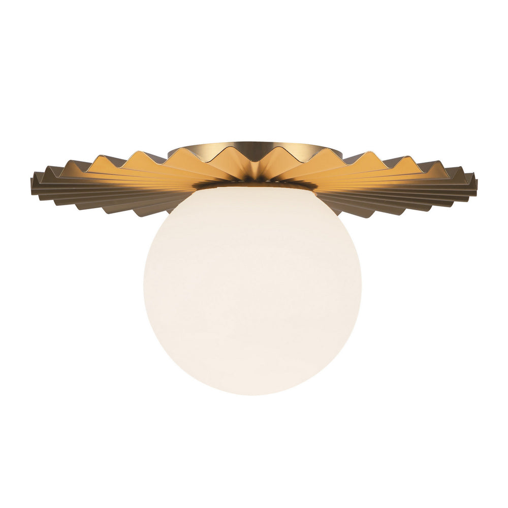 Alora Canada - FM501212BGOP - One Light Flush Mount - Plume - Brushed Gold/Opal Matte Glass