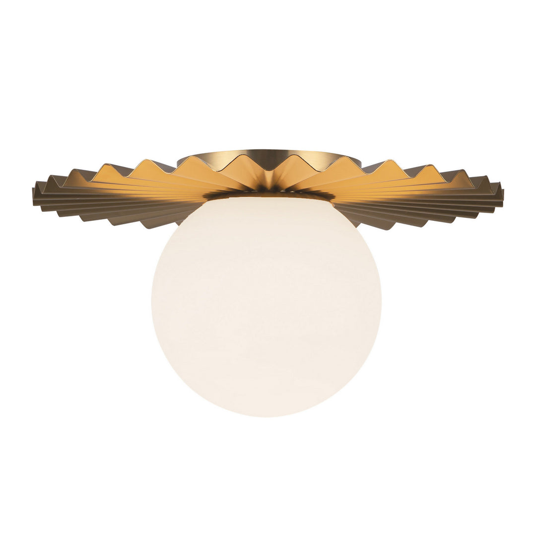Alora Canada - FM501212BGOP - One Light Flush Mount - Plume - Brushed Gold/Opal Matte Glass