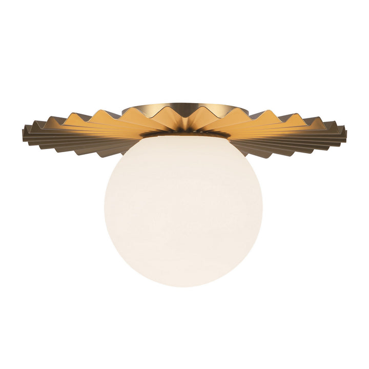 Alora Canada - FM501212BGOP - One Light Flush Mount - Plume - Brushed Gold/Opal Matte Glass
