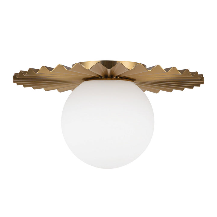 Alora Canada - FM501212BGOP - One Light Flush Mount - Plume - Brushed Gold/Opal Matte Glass