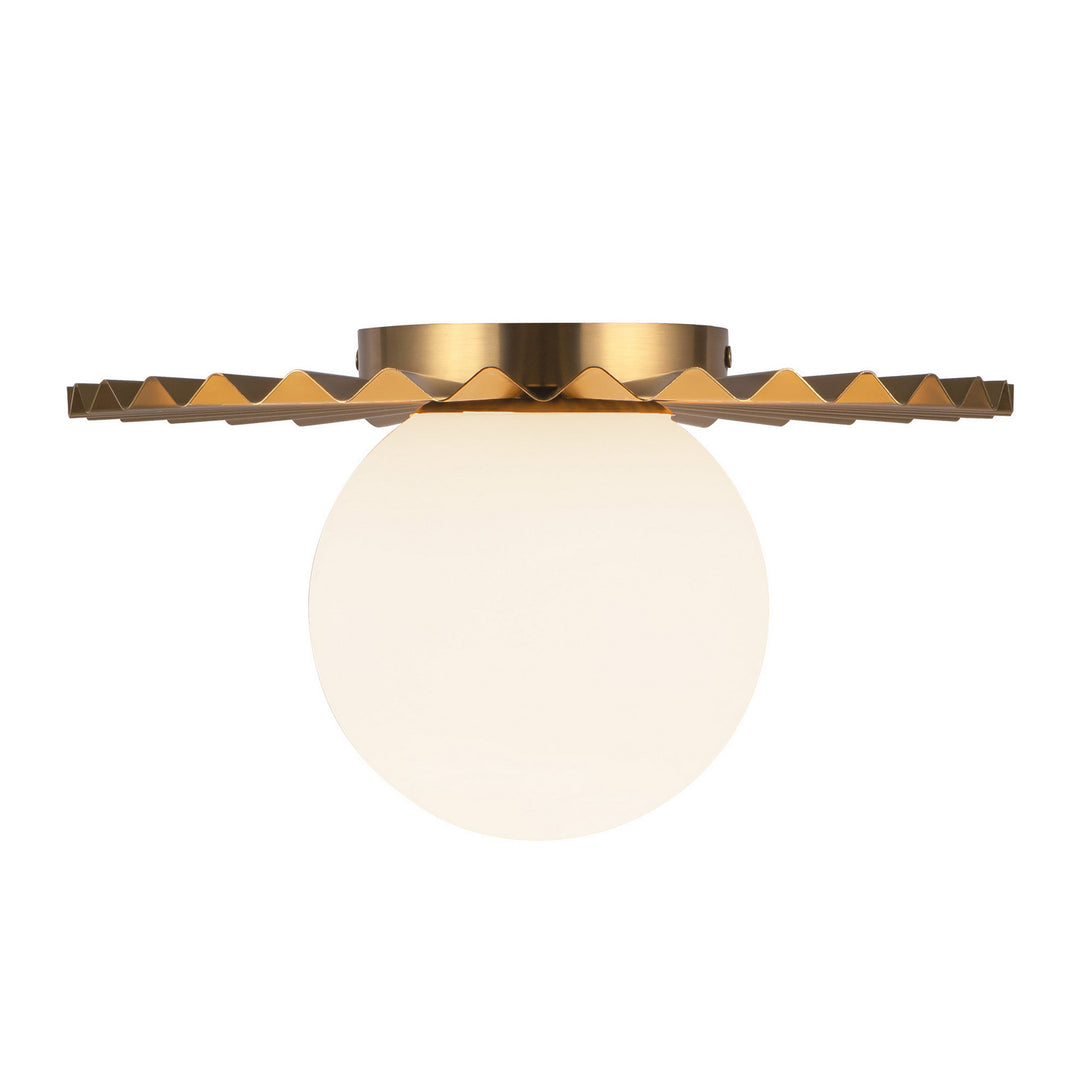 Alora Canada - FM501212BGOP - One Light Flush Mount - Plume - Brushed Gold/Opal Matte Glass