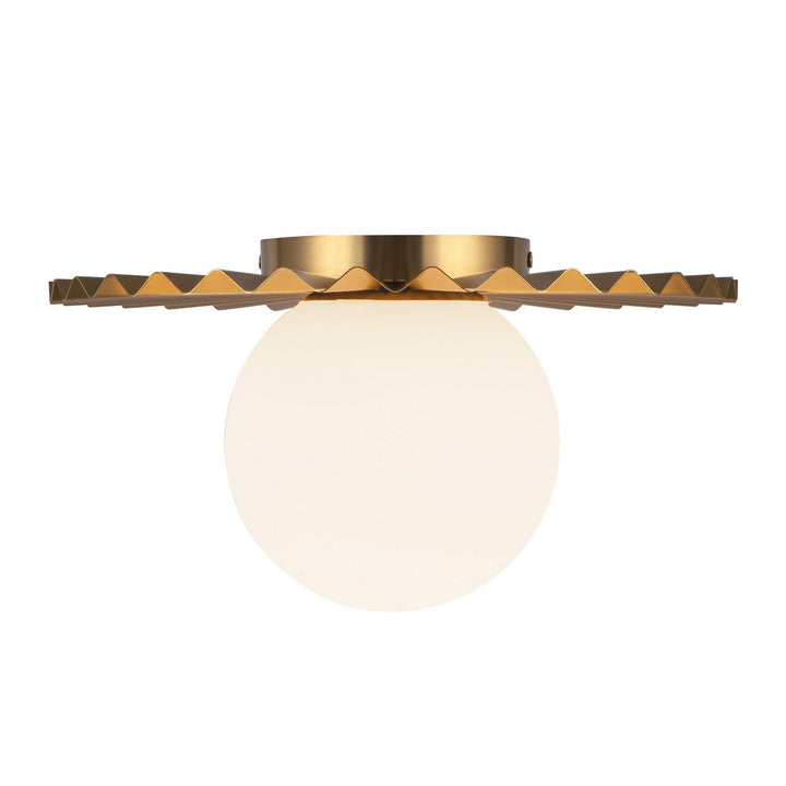 Alora Canada - FM501212BGOP - One Light Flush Mount - Plume - Brushed Gold/Opal Matte Glass