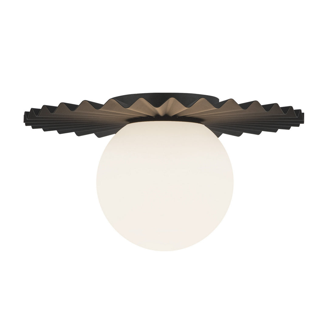 Alora Canada - FM501212MBOP - One Light Flush Mount - Plume - Matte Black/Opal Matte Glass