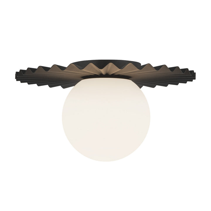 Alora Canada - FM501212MBOP - One Light Flush Mount - Plume - Matte Black/Opal Matte Glass