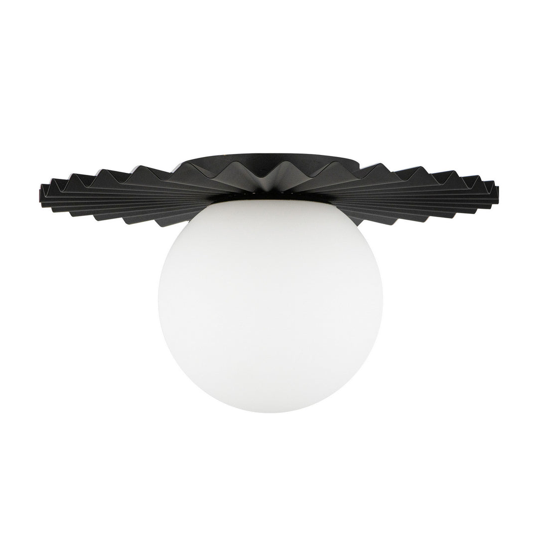 Alora Canada - FM501212MBOP - One Light Flush Mount - Plume - Matte Black/Opal Matte Glass