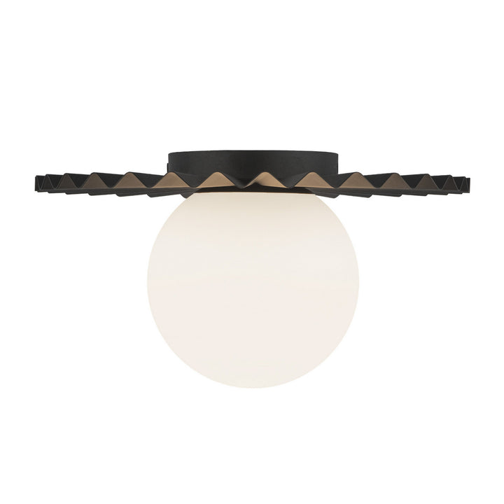Alora Canada - FM501212MBOP - One Light Flush Mount - Plume - Matte Black/Opal Matte Glass