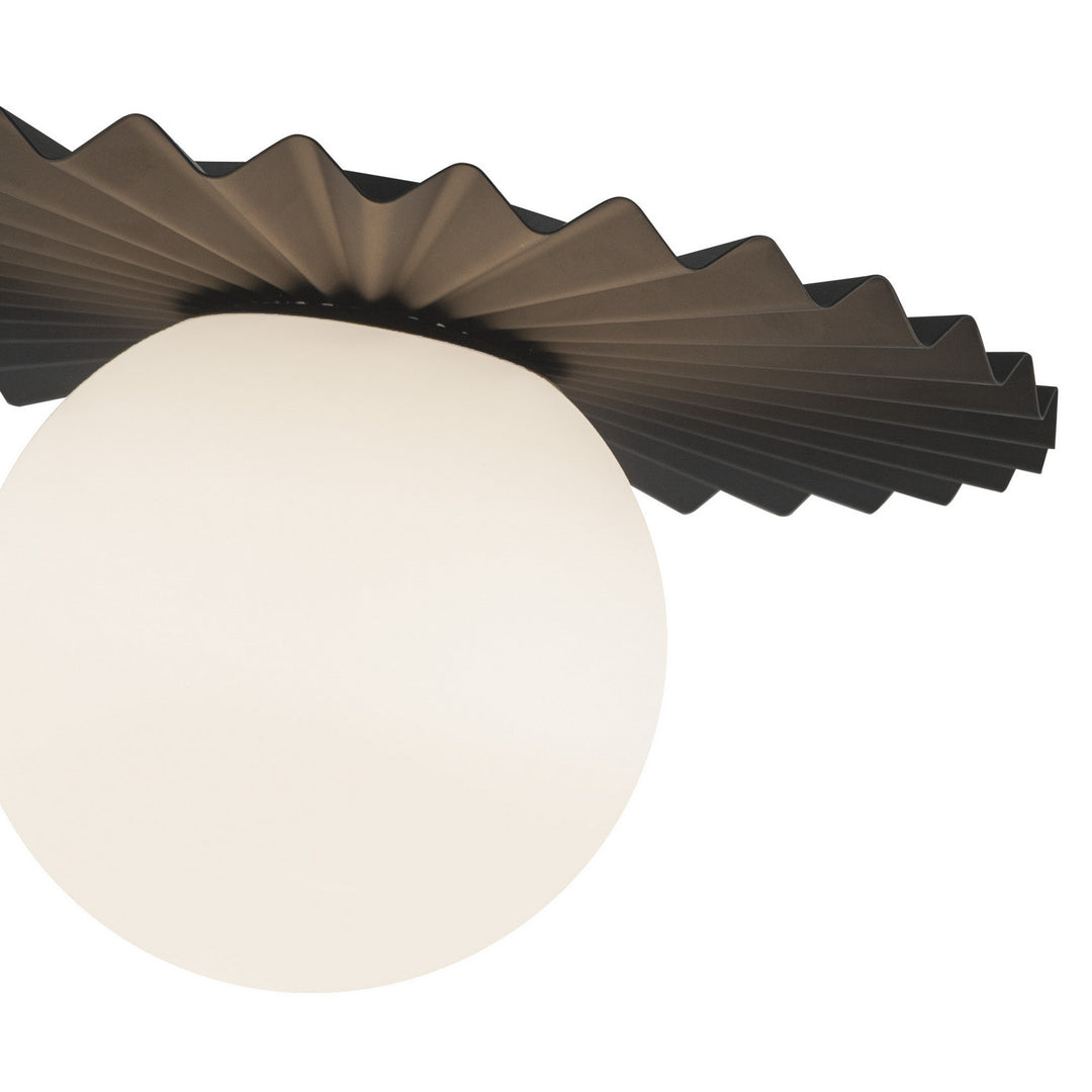 Alora Canada - FM501212MBOP - One Light Flush Mount - Plume - Matte Black/Opal Matte Glass