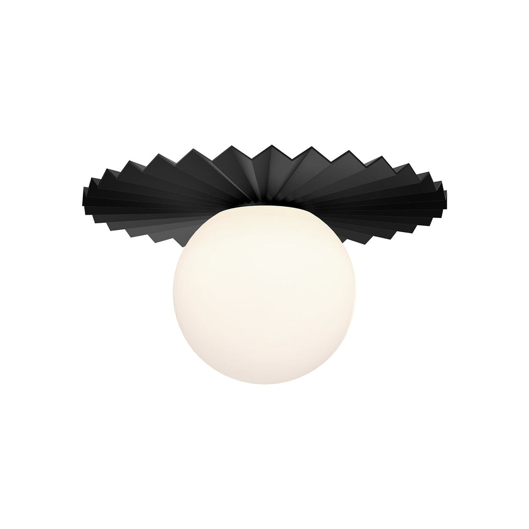 Alora Canada - FM501212MBOP - One Light Flush Mount - Plume - Matte Black/Opal Matte Glass
