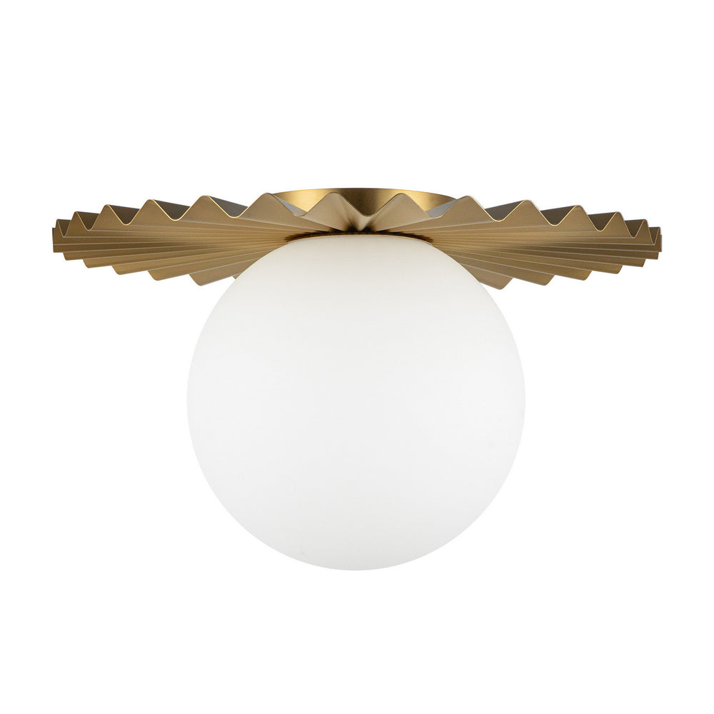 Alora Canada - FM501214BGOP - One Light Flush Mount - Plume - Brushed Gold/Opal Matte Glass