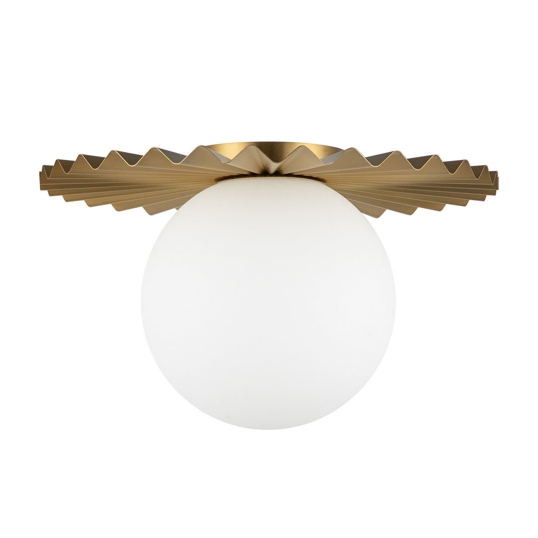 Alora Canada - FM501214BGOP - One Light Flush Mount - Plume - Brushed Gold/Opal Matte Glass