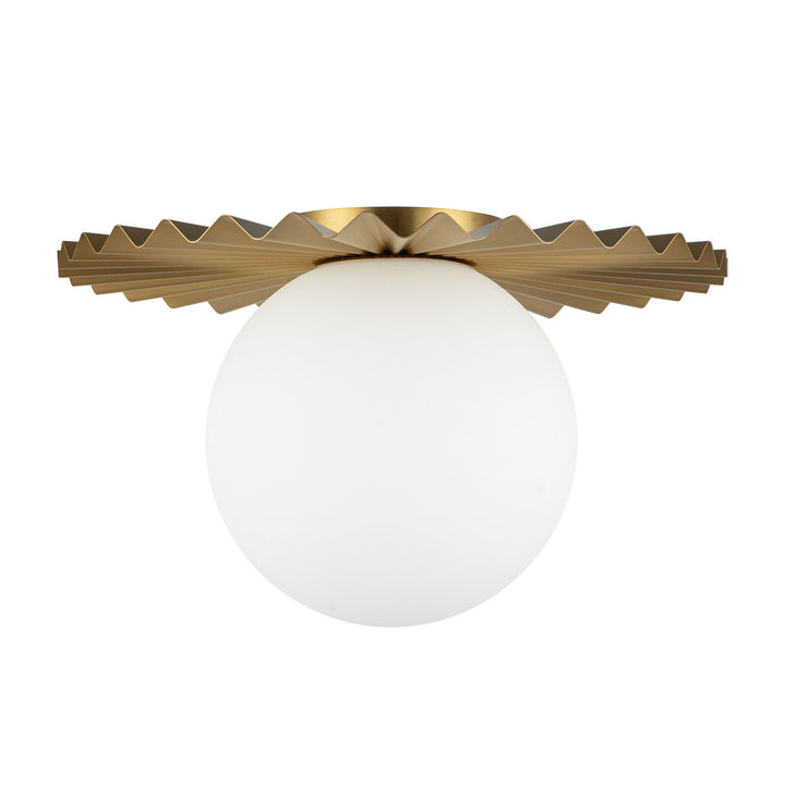 Alora Canada - FM501214BGOP - One Light Flush Mount - Plume - Brushed Gold/Opal Matte Glass
