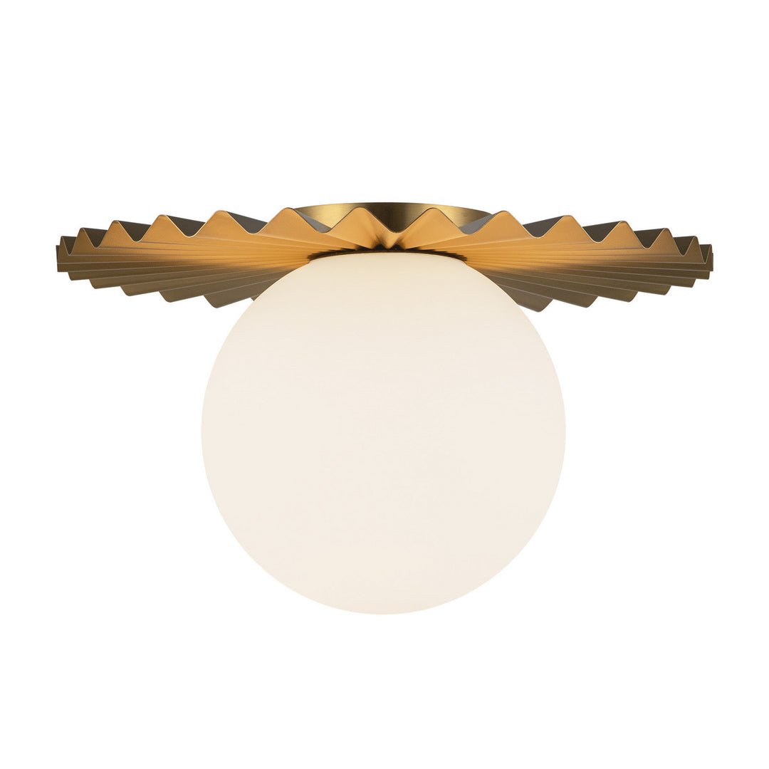 Alora Canada - FM501214BGOP - One Light Flush Mount - Plume - Brushed Gold/Opal Matte Glass