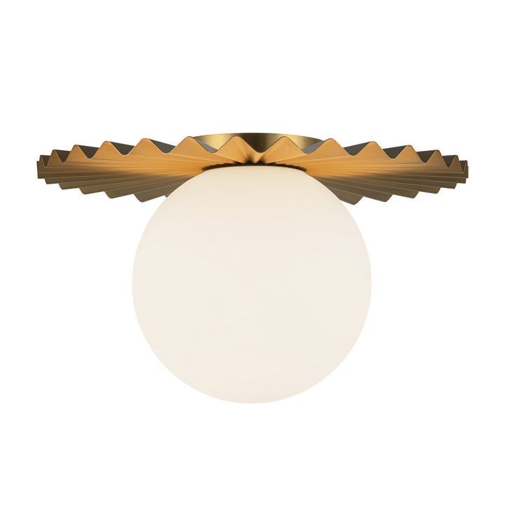 Alora Canada - FM501214BGOP - One Light Flush Mount - Plume - Brushed Gold/Opal Matte Glass