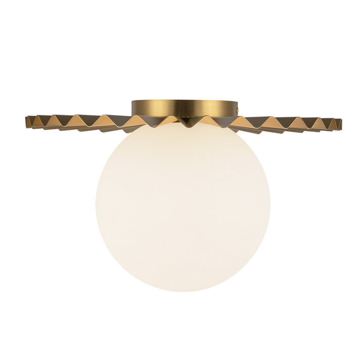 Alora Canada - FM501214BGOP - One Light Flush Mount - Plume - Brushed Gold/Opal Matte Glass