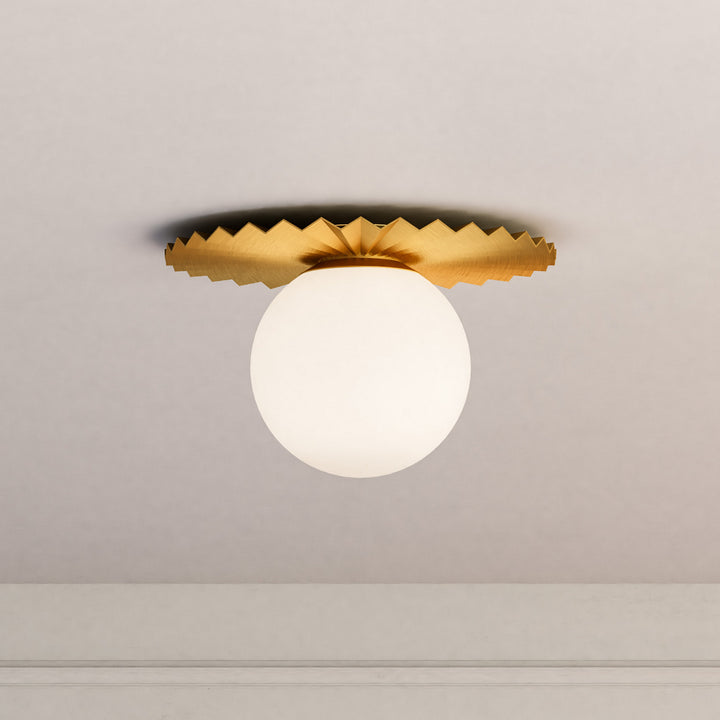 Alora Canada - FM501214BGOP - One Light Flush Mount - Plume - Brushed Gold/Opal Matte Glass