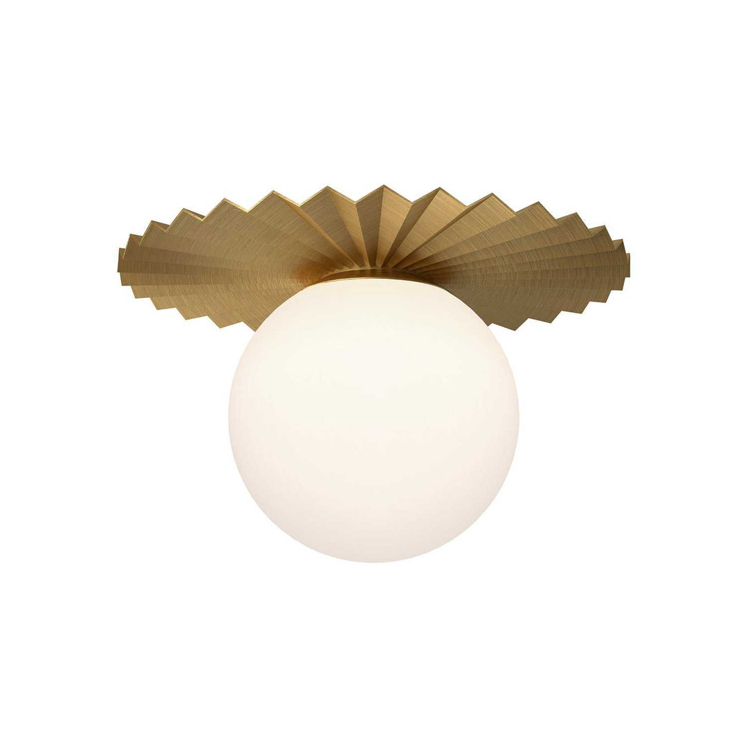 Alora Canada - FM501214BGOP - One Light Flush Mount - Plume - Brushed Gold/Opal Matte Glass