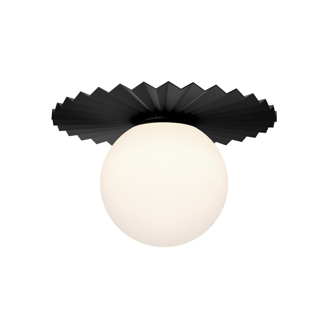 Alora Canada - FM501214MBOP - One Light Flush Mount - Plume - Matte Black/Opal Matte Glass
