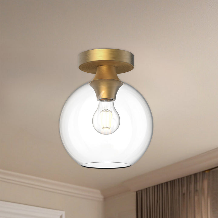 Alora Canada - FM506108AGCL - One Light Flush Mount - Castilla - Aged Gold/Clear Glass