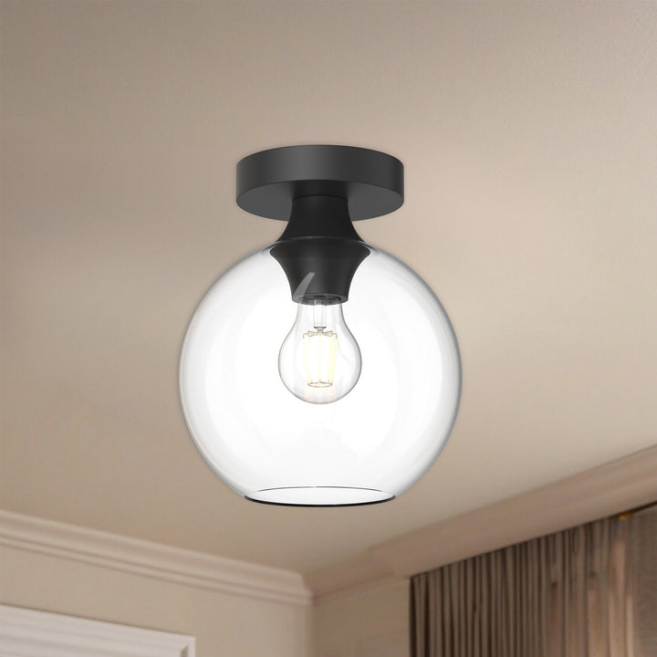 Alora Canada - FM506108MBCL - One Light Flush Mount - Castilla - Clear Glass/Matte Black