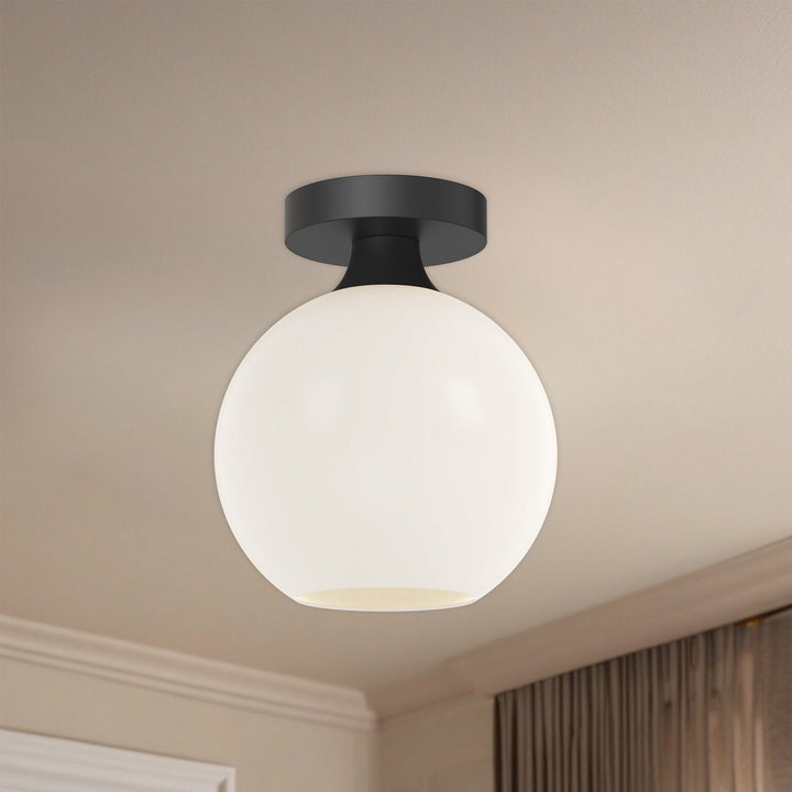 Alora Canada - FM506108MBOP - One Light Flush Mount - Castilla - Matte Black/Opal Matte Glass
