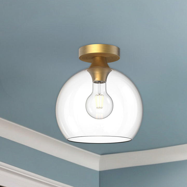 Alora Canada - FM506210AGCL - One Light Flush Mount - Castilla - Aged Gold/Clear Glass