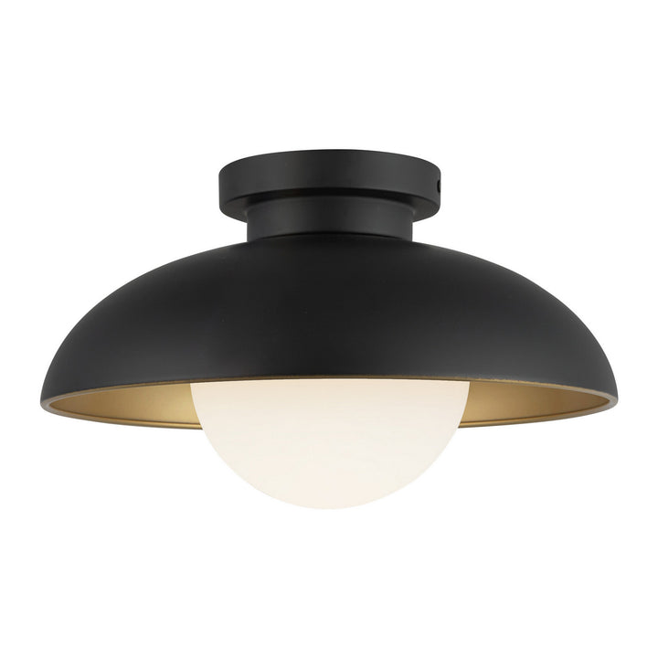 Alora Canada - FM522012MBOP - One Light Flush Mount - Rubio - Matte Black/Opal Matte Glass