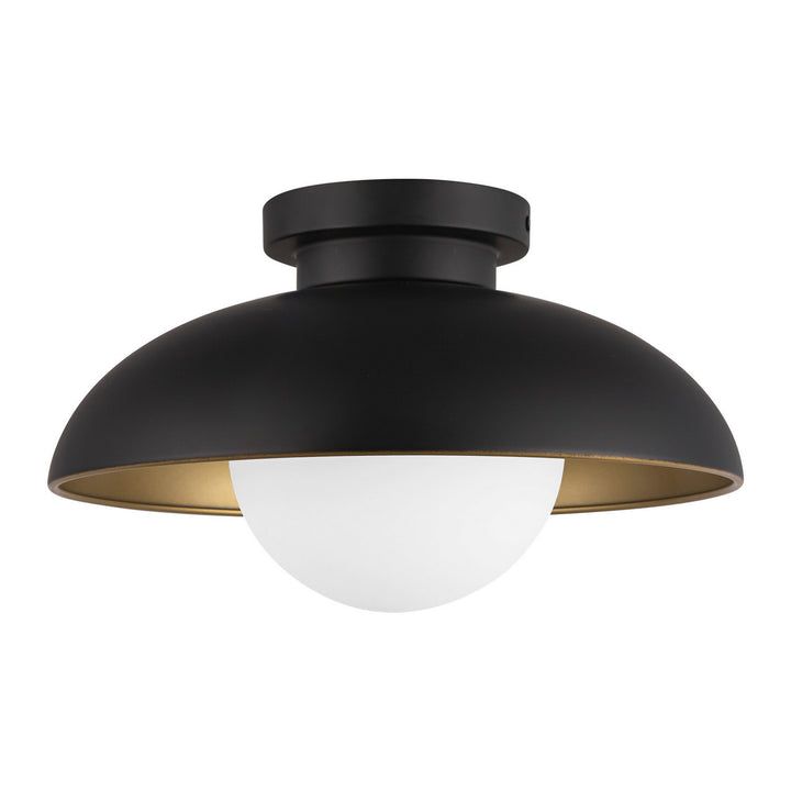 Alora Canada - FM522012MBOP - One Light Flush Mount - Rubio - Matte Black/Opal Matte Glass