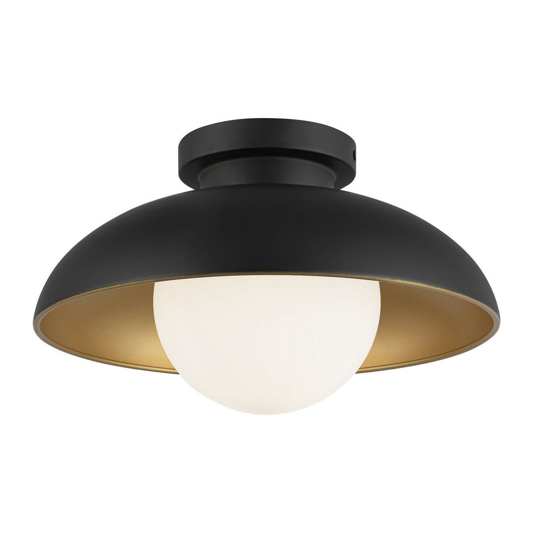Alora Canada - FM522012MBOP - One Light Flush Mount - Rubio - Matte Black/Opal Matte Glass