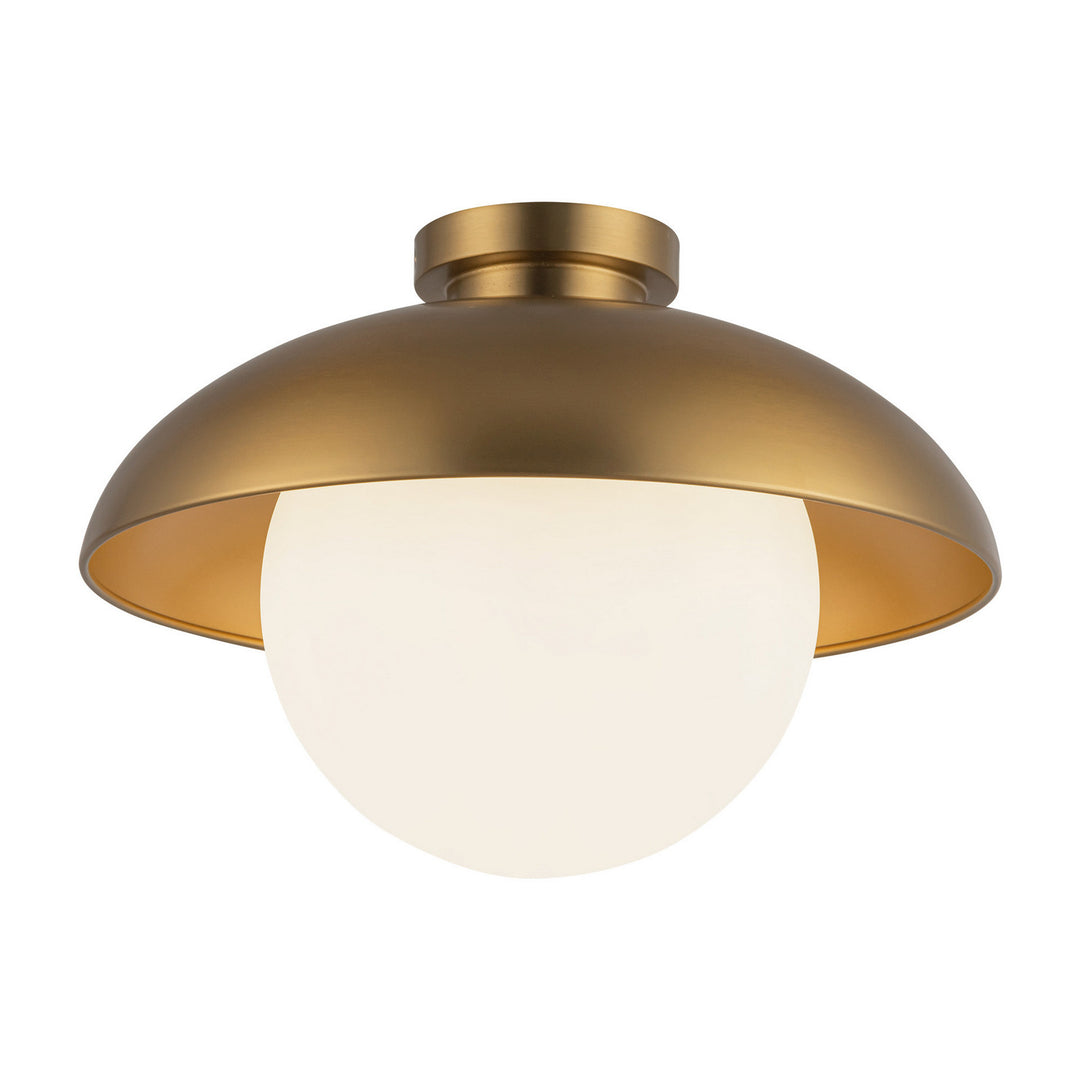 Alora Canada - FM522016AGOP - One Light Flush Mount - Rubio - Aged Gold/Opal Matte Glass