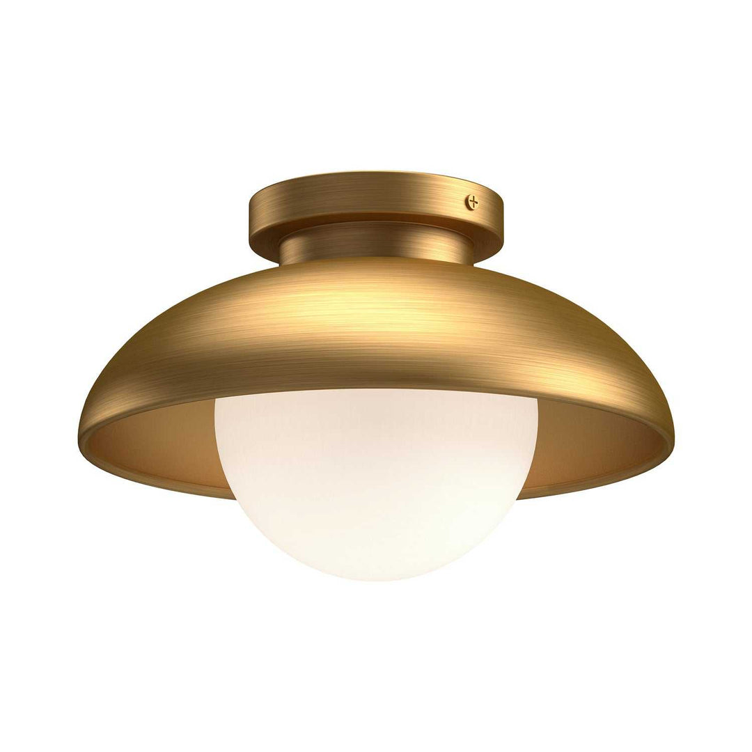 Alora Canada - FM522016AGOP - One Light Flush Mount - Rubio - Aged Gold/Opal Matte Glass