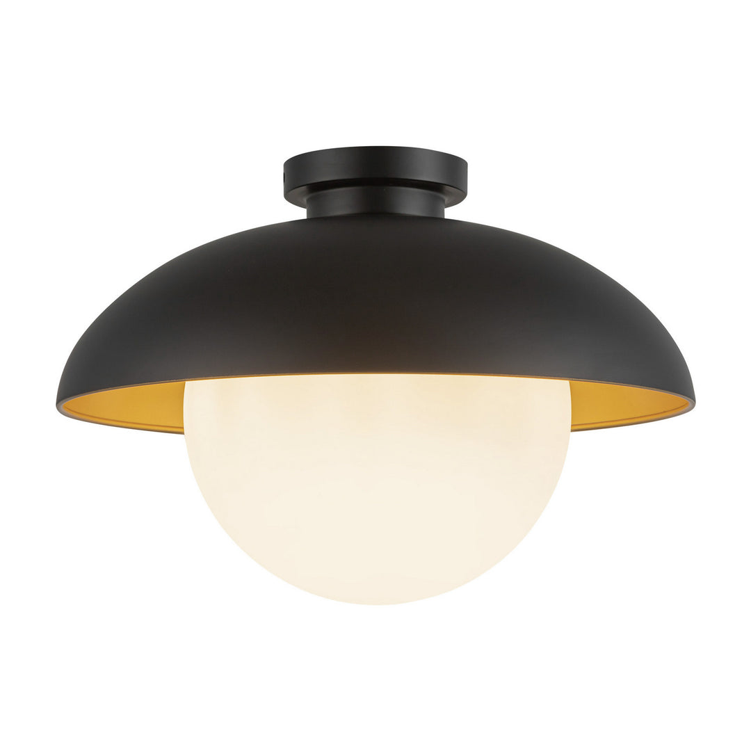 Alora Canada - FM522016MBOP - One Light Flush Mount - Rubio - Matte Black/Opal Matte Glass