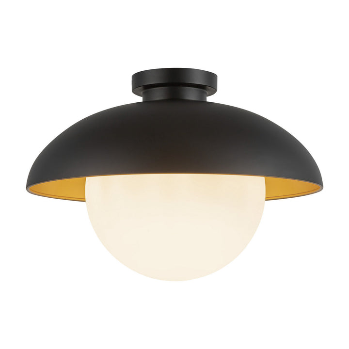 Alora Canada - FM522016MBOP - One Light Flush Mount - Rubio - Matte Black/Opal Matte Glass