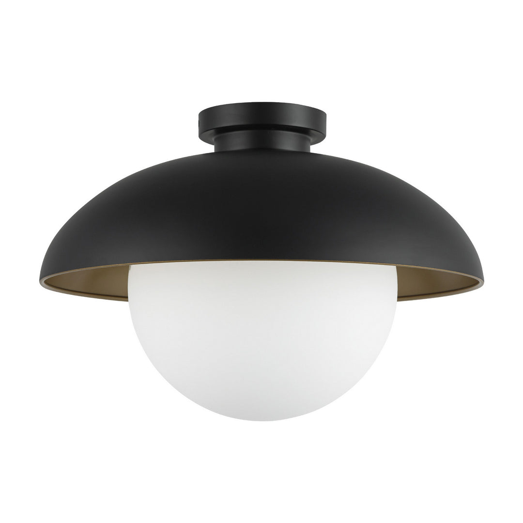 Alora Canada - FM522016MBOP - One Light Flush Mount - Rubio - Matte Black/Opal Matte Glass