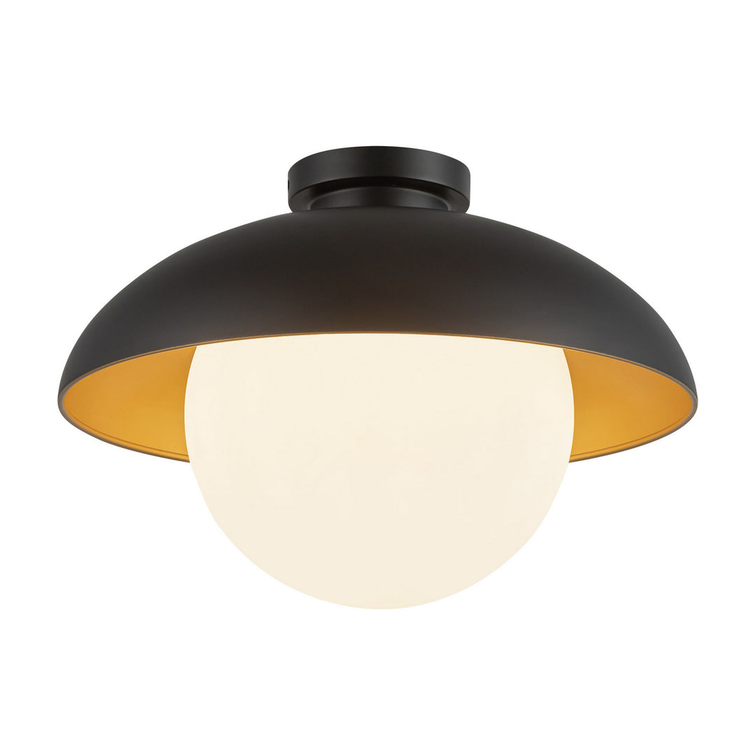 Alora Canada - FM522016MBOP - One Light Flush Mount - Rubio - Matte Black/Opal Matte Glass