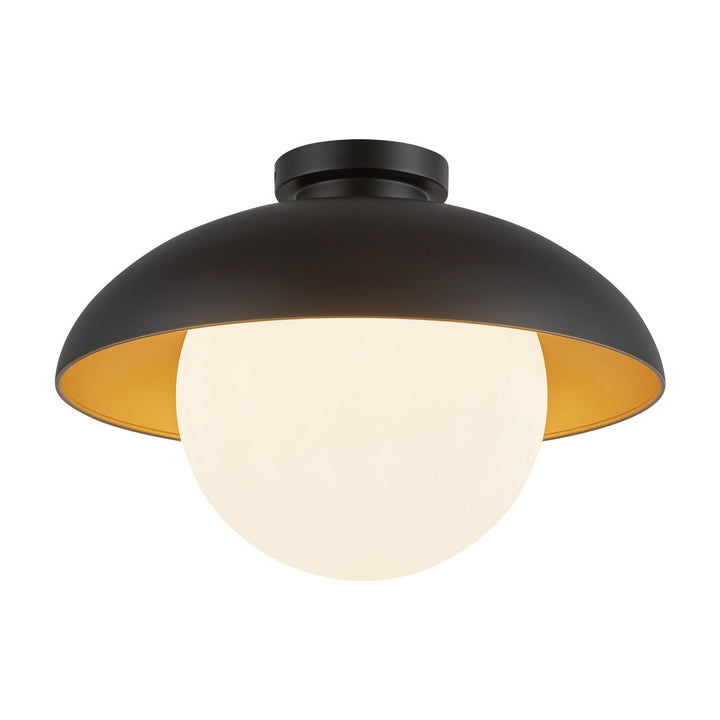 Alora Canada - FM522016MBOP - One Light Flush Mount - Rubio - Matte Black/Opal Matte Glass