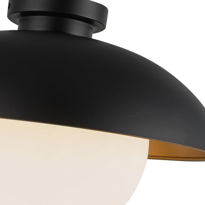 Alora Canada - FM522016MBOP - One Light Flush Mount - Rubio - Matte Black/Opal Matte Glass