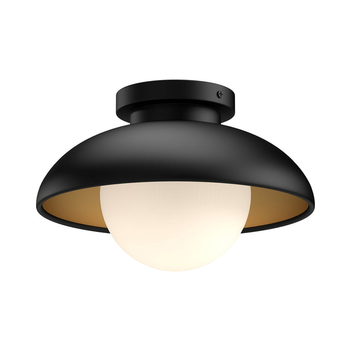 Alora Canada - FM522016MBOP - One Light Flush Mount - Rubio - Matte Black/Opal Matte Glass