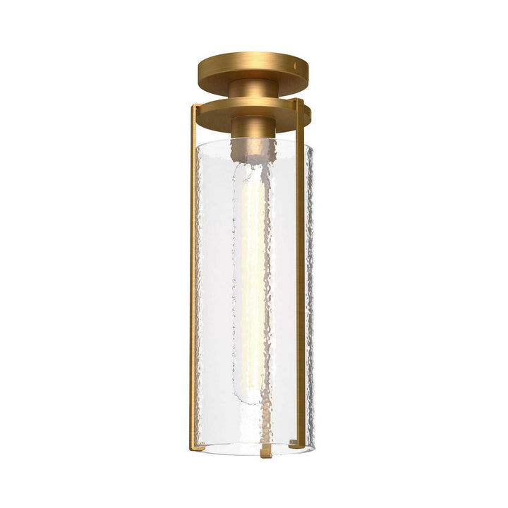 Alora Canada - FM536005AGWC - One Light Flush Mount - Belmont - Aged Gold/Clear Water Glass