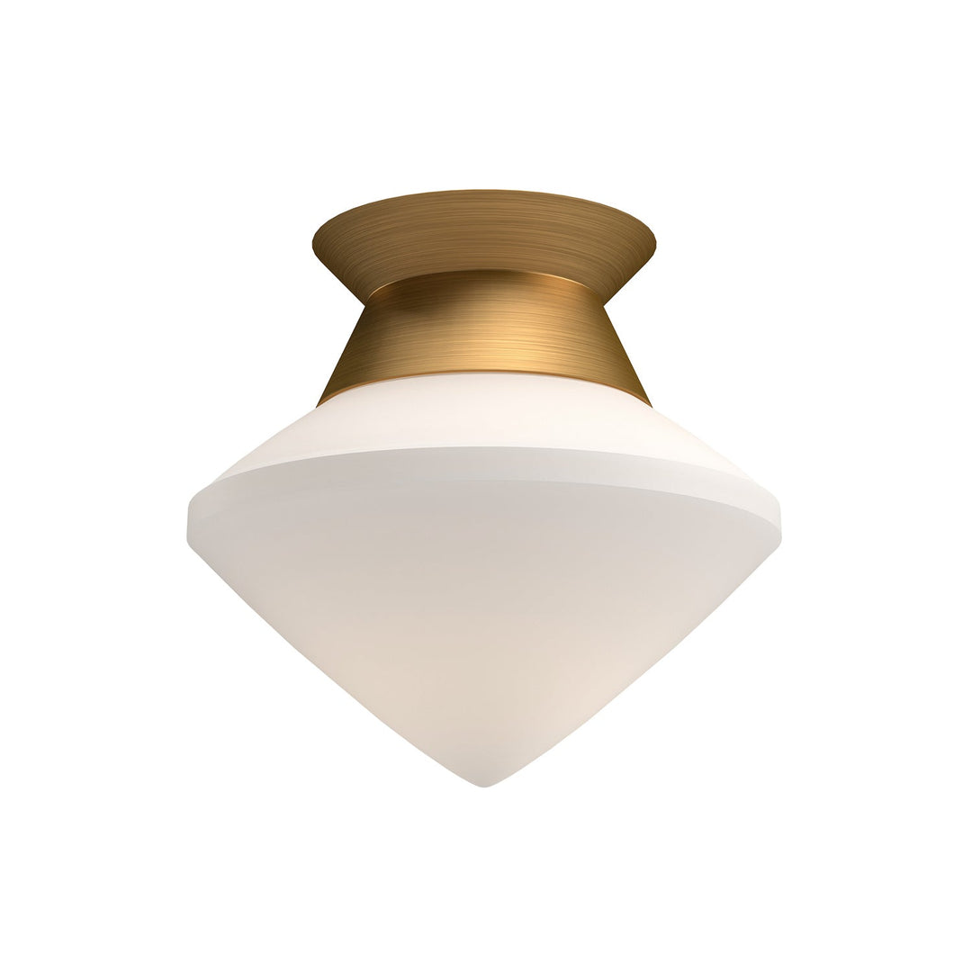 Alora Canada - FM537508AGOP - One Light Flush Mount - Nora - Aged Gold/Opal Matte Glass