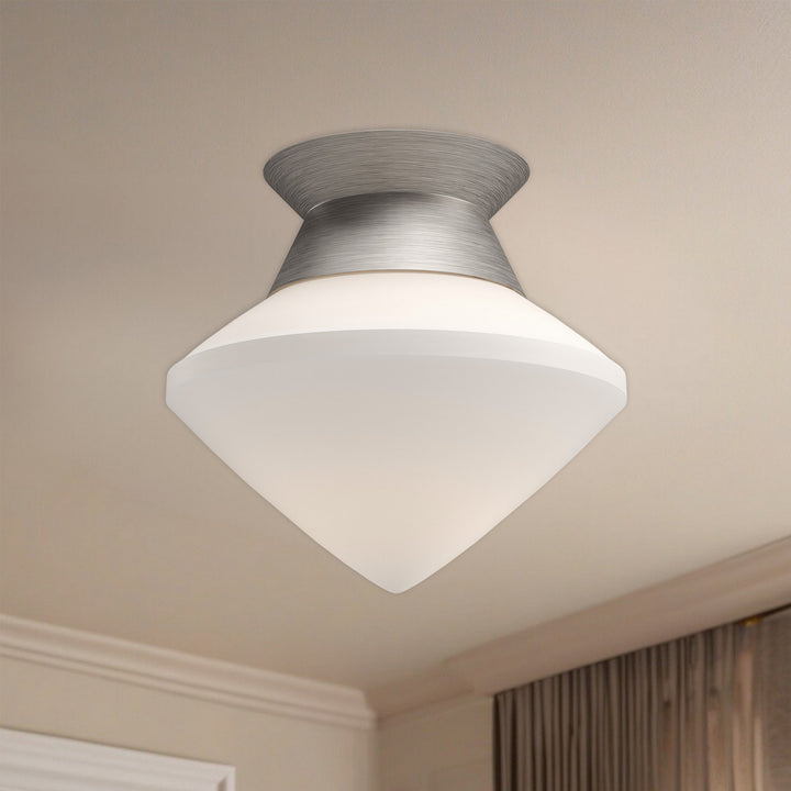 Alora Canada - FM537508BNOP - One Light Flush Mount - Nora - Brushed Nickel/Opal Matte Glass