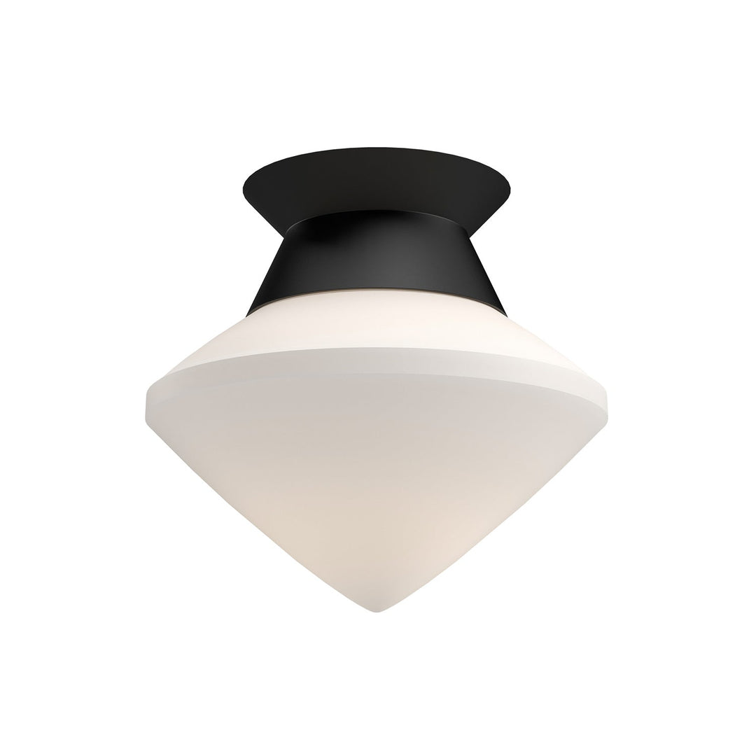 Alora Canada - FM537508MBOP - One Light Flush Mount - Nora - Matte Black/Opal Matte Glass