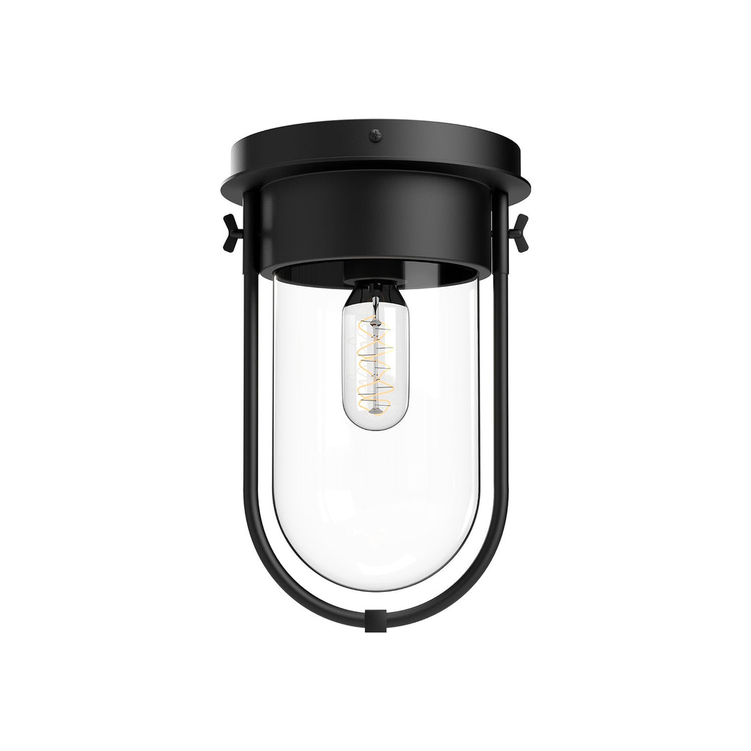 Alora Canada - FM539008MBCL - One Light Flush Mount - Cyrus - Clear Glass/Matte Black